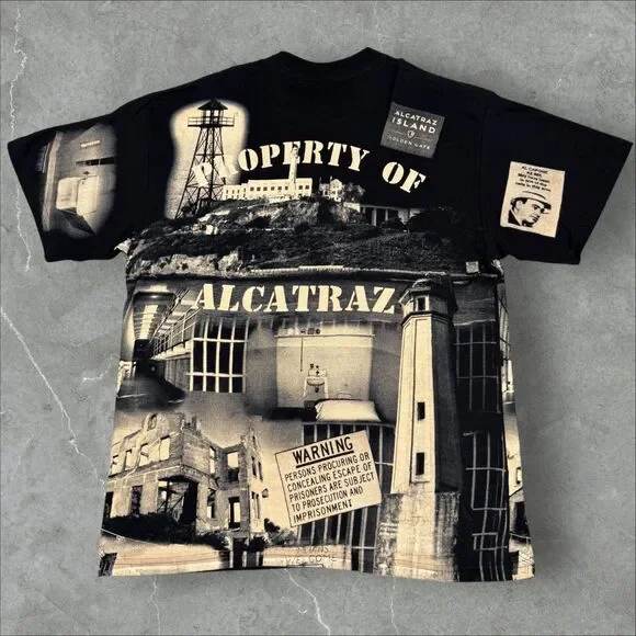 VTG 1999 Property of Alcatraz AOP Graphic San Francisco Destination NWOT - Large - Picture 2 of 8